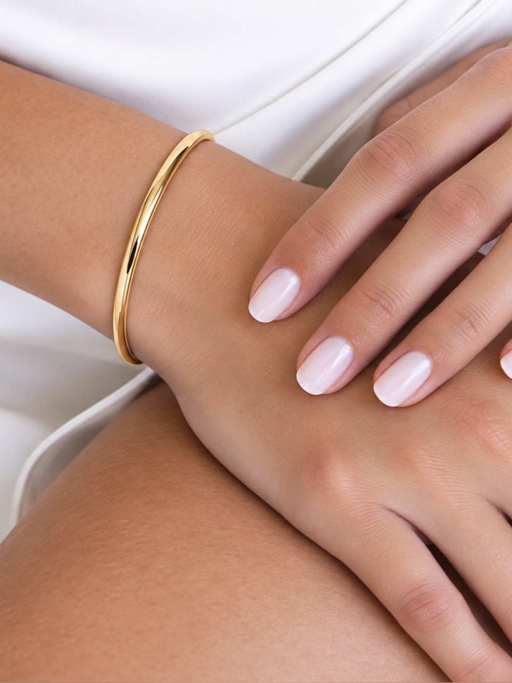 WANTABLE Engraved "LOVED" Gold-Tone Bangle Bracelet One Size | Minimalist